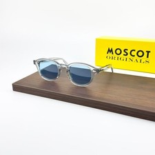 Moscot Lemtosh Crystal Grey Frame Blue Lens Sunglasses 49 Size w/ Case picture