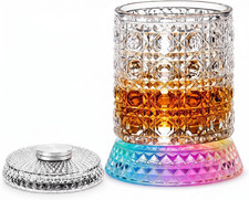 Spinning Whiskey Glass 360� Rotating LED Base 10 Oz for Bourbon Scotch Cocktails picture