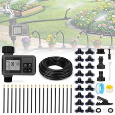 66FT Drip Irrigation System w/Timer Automatic Garden Watering for Lawn & Plant picture