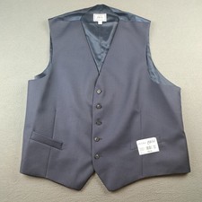 NWI Jos. A. Bank Waistcoat Vest Men's Size 52 Navy Blue Wool Undervest 5 Button picture