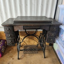 Antique Singer Treadle Sewing Machine With Cabinet and Base READ LOCAL PICK UP picture
