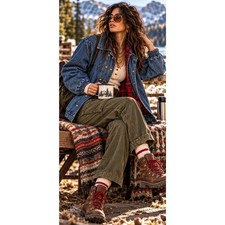 Vintage 80s 90s Denim Jacket M Plaid Flannel Lined Quilted Grunge Jean Coat picture
