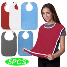 5PCS Adult Bibs for Eating Women/Men Bib-Washable Reusable Antifouling Unisex picture