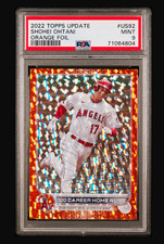 Topps 2022 Update Shohei Ohtani 100 Career HR Orange Foil /299 PSA 9 picture