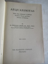 AEQUANIMITAS BY SIR WILLIAM OSLER 1944 picture