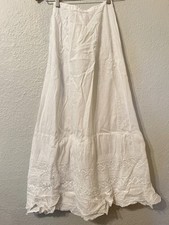 Antique Edwardian XXS White Cotton Tiered Lace Lawn Skirt Petticoat 22