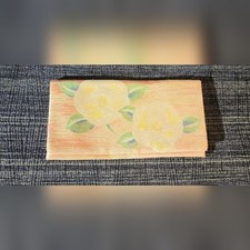 Vintage Shiseido Pink Chirimen Silk Crepe Camellia Tsubaki Folding Long Wallet picture