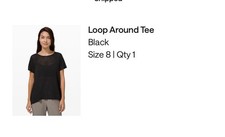 Lululemon Loop Around Tee Black Size 8 picture