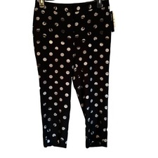Alfani Womens Slim Leg Polka Dot Pants Size 8 women pants. NWT picture