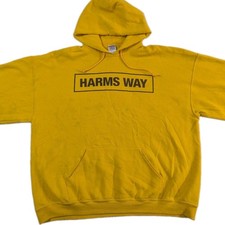 Harms Way Suffocate Pullover Yellow Hoodie Men's Sz 2XL Hardcore Punk Y2K  picture