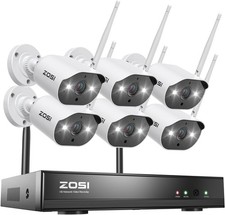 ZOSI 8CH 3MP 6 Camera WiFi Security Camera System No HDD Two-Way Audio AI Detect picture