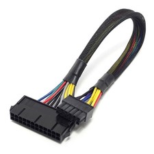 24 Pin to 12 Pin ATX PSU Main Power Adapter Braided Sleeved Cable 30cm picture