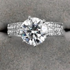 Certified White Diamond 6.00Cts. Round Shape Ring In 925  Silver - Tariffs Free picture