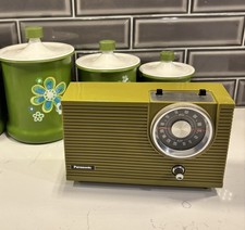 Panasonic RE-6192 AM FM Radio Groovy Green 70s Mod Great Condition Works picture