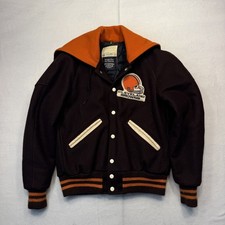 Vintage Cleveland Browns Jacket Mens Large Team Issued Brian Sipe DeLong USA 70s picture