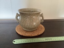 Chinese Ge-Type Crackle Glaze Double Handle Censer Incense Burner picture