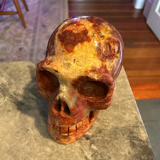 Red Lace Agate Hand Carved Skull picture