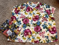 Roaman’s Plus Size 6X Lightweight Button Up Tops Lot 2 Gardner Butterflies New picture