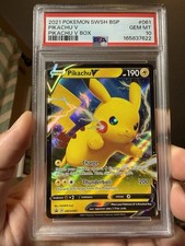 Pokemon Pikachu V #061 SWSH Black Star Promo Pikachu V Box PSA 10 picture
