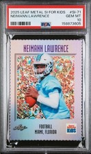 NEIMANN LAWRENCE ROOKIE RARE 2025 SI FOR KIDS TEXAS LEAF METAL GEM MINT PSA 10 picture