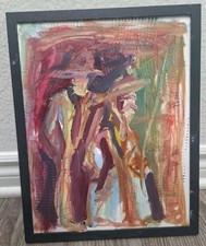Original Cubist Portrait Painting Neo Expressionist Fine Art Decor 11x14 picture