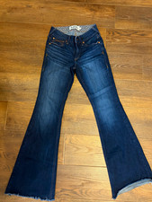 Ariat Women’s Flare Jeans Dark Wash Solid Blue Denim Mid Rise Size 27L picture