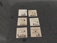 6 1870 Reading & Columbia Railroad Train Ticket Stubs Manheim Ephrata Lititz picture