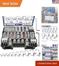 Professional Grade 222PCS Adjustable Hose Clamps - 304 Stainless Steel Quality picture
