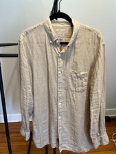 Todd Snyder x Somelos Portuguese Linen Long Sleeve Shirt Men's Large L picture
