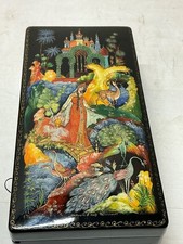 Signed 1999 Palekh Russian Lacquer Box Lyudmila / Chernomor's Garden Pavlova COA picture