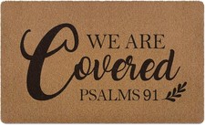 Christian Easter Door Mat, Christian s, We are Covered Psalm 91 picture