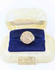 1.80Ct Round Cut Lab Grown Diamond/CVD Men’s Statement Ring In 14K Yellow Gold picture
