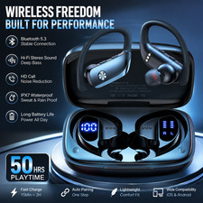 Bluetooth 5.3 Wireless Earbuds Ear Hook Sports Headphones TWS LED Display Case picture