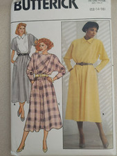 Vintage 1980s Butterick Pattern 3336 Pullover Blouson Dresses Sizes 12 14 16 picture