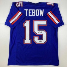 Facsimile Autographed Tim Tebow Florida Blue Reprint Jersey Size Men's XL picture