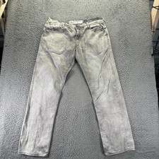 Vintage Akoo Jeans Mens 38x34 Gray Cotton Denim Straight Baggy Studded Western picture
