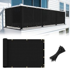 3FT Black Balcony Privacy Fence Screen Shade Mesh Cover for Railing Deck Durable picture