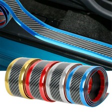 Car Carbon Fiber Sticker Rubber DIY Door Sill Protector Edge Guard Strip Decal picture