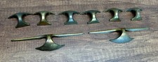 Keeler Brass Co 8 Drawer Pulls Handles Lot K-928 K-929 Original Screws VTG MCM picture