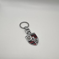 NEW - Custom Porsche Metal Enamel Crest Emblem Badge Car Key Chain Key Fob Gift picture