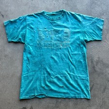 Vtg Branson Graphic Tee Mens L Teal Fair Distressed Thrashed Y2K Western Baggy picture