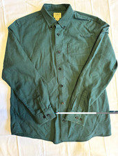L.L.Bean Mens L Slightly Fitted Green Houndstooth Button-Down Long Sleeve Shirt picture