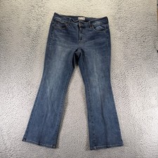 Chico's Jeans Womens 1 Blue Cotton Denim Bootcut Slimming Workwear Faded Stretch picture