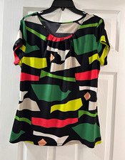 Worthington Women’s Petite PXL Abstract Multicolor Blouse picture