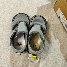 UGG Kids T Delta Closed Toe Sandal Hook & Loop Gray/Brown US 8 EU 25 picture