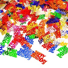 Metallic Foil Table Confetti Happy Birthday Words Letters Decor picture