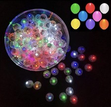 100Pcs Multicolor LED Balloon Lights, Rainbow-Colored round LED Flash Mini Ball picture