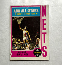 Topps 1974-75 Julius Erving DRJ NY Nets #200 ABA All-Stars 1st Team VG - EX picture