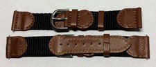 NEW 19MM BLK BRN SWISS ARMY LEATHER WATCH BAND STOCK UP NOW picture