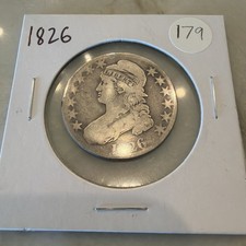 1826 Capped Bust Silver Half Dollar Coin 50c picture